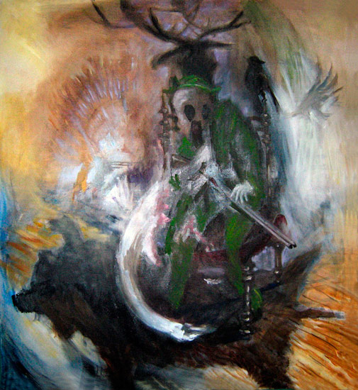 Myslivec, 160x145 cm, olej na pl�tn�, 2009�